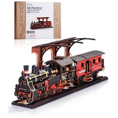 Rolife Puzzle 3D Madeira Caixa de Steam Journey, Maquetes para Construir, Modelismo, Maquetes DIY, Kit de Artesanato para Adultos, Presente para Mãe TGS01 Rolife Puzzle 3D Madeira Caixa de Steam Journey, Maquetes para Construir, Modelismo, Maquetes DIY, Kit de Artesanato para Adultos, Presente para Mãe TGS01