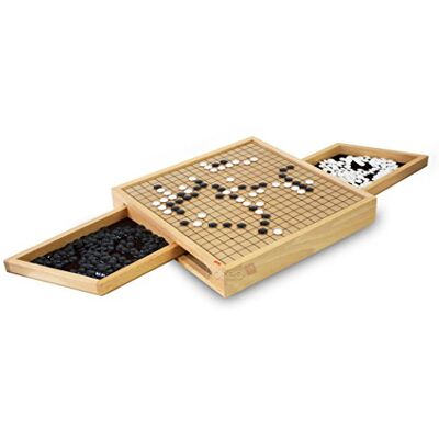Goki Placa de jogo Go com gavetas Goki Placa de jogo Go com gavetas
