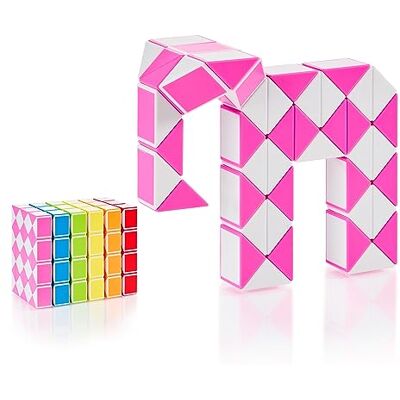 CUBIDI ® Serpente mágica de blocos, 48 peças rosa Brinquedo quebra-cabeças anti-stress, sem pilhas ou eletrónicos. Tamanho extra grande (48 blocos), ideal para oferecer. CUBIDI ® Serpente mágica de blocos, 48 peças rosa Brinquedo quebra-cabeças anti-stress, sem pilhas ou eletrónicos. Tamanho extra grande (48 blocos), ideal para oferecer.