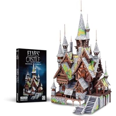 Piececool Puzzle 3D adultos metal castelo de fadas casacos para montar, aço inoxidável 430, DIY, presente, lembranças, coleção, 248 peças Piececool Puzzle 3D adultos metal castelo de fadas casacos para montar, aço inoxidável 430, DIY, presente, lembranças, coleção, 248 peças