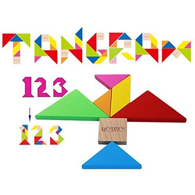 Toys of Wood Oxford TOWO Quebra-cabeças Tangram de madeira Forma os blocos de padrão com 7 O quebra-cabeça grande de madeira de tangram suporta geometria, padrões e jogo de lógica; brinquedo de viagem e enchimento de Toys of Wood Oxford TOWO Quebra-cabeças Tangram de madeira Forma os blocos de padrão com 7 O quebra-cabeça grande de madeira de tangram suporta geometria, padrões e jogo de lógica; brinquedo de viagem e enchimento de