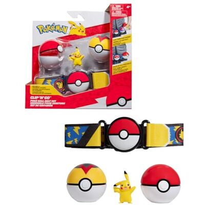 BANDAI Ceinture Clip 'N' Go Pikachu Pokémon Day Pokémon 1 Ceinture, 2 bolas de pokémon e 1 Figurine Pikachu 5 cm BANDAI Ceinture Clip 'N' Go Pikachu Pokémon Day Pokémon 1 Ceinture, 2 bolas de pokémon e 1 Figurine Pikachu 5 cm
