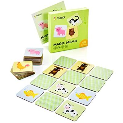 CUBIDI ® Sweet Memory de 2 com 48 cartões de memória estáveis com motivos de animais Bonito brinquedo para crianças a partir dos 2 anos Presentes para crianças de 2 anos. CUBIDI ® Sweet Memory de 2 com 48 cartões de memória estáveis com motivos de animais Bonito brinquedo para crianças a partir dos 2 anos Presentes para crianças de 2 anos.