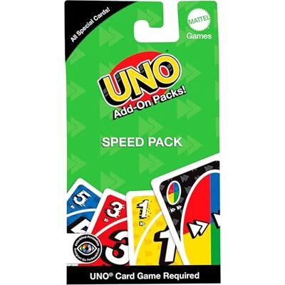 UNO Mattel Games Jogo de cartas de velocidade adicional para crianças, adultos e noite de jogos familiares, JCV57 UNO Mattel Games Jogo de cartas de velocidade adicional para crianças, adultos e noite de jogos familiares, JCV57