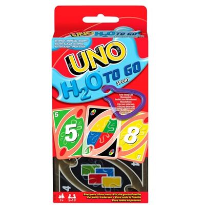 Mattel UNO H20 To Go, Conjunto de cartas resistentes à água, para crianças + 7 anos e adultos, ideal para praia, neve e viagens, Juego de cartas, llévalo a la playa o la piscina, clip práctico, esencial para viajar, Mattel UNO H20 To Go, Conjunto de cartas resistentes à água, para crianças + 7 anos e adultos, ideal para praia, neve e viagens, Juego de cartas, llévalo a la playa o la piscina, clip práctico, esencial para viajar,