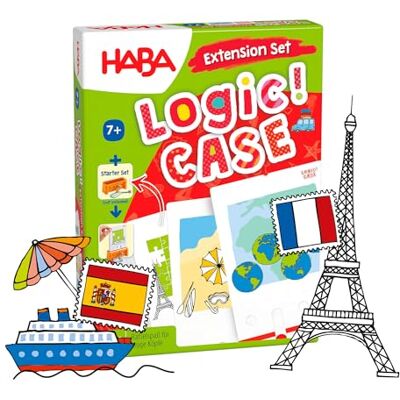 HABA Logic! Case Extension Set férias e viagens, jogo de lógica para crianças a partir de 7 anos, jogo de quebra-cabeças. Jogo de viagem, jogo para 1 jogador HABA Logic! Case Extension Set férias e viagens, jogo de lógica para crianças a partir de 7 anos, jogo de quebra-cabeças. Jogo de viagem, jogo para 1 jogador
