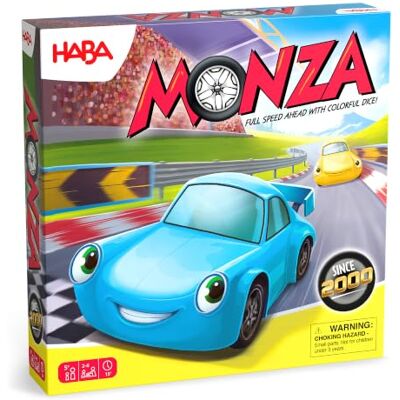 HABA Monza Fast Jogo de tabuleiro e corridas de carros para crianças a partir dos 5 anos, com 6 carros de madeira coloridos e dados coloridos HABA Monza Fast Jogo de tabuleiro e corridas de carros para crianças a partir dos 5 anos, com 6 carros de madeira coloridos e dados coloridos