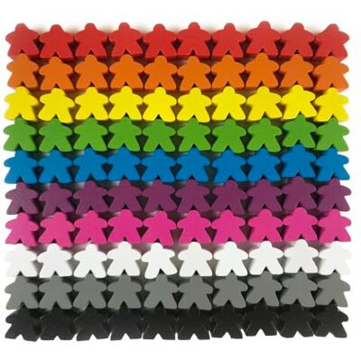 Apostrophe Games 100 peças de madeira, fichas de conjunto de mesa multicoloridas, peça de Noite de jogos melhorada com 100 meeples de madeira coloridos, perfeitos para substituições, protótipos e jogos Apostrophe Games 100 peças de madeira, fichas de conjunto de mesa multicoloridas, peça de Noite de jogos melhorada com 100 meeples de madeira coloridos, perfeitos para substituições, protótipos e jogos