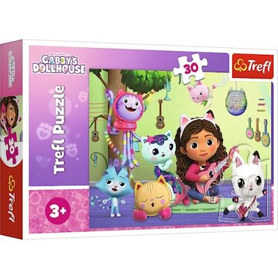Trefl Gabby's Dollhouse, Gabi e sua adorável casa puzzle de 30 peças quebra-cabeças de cores com personagens de contos de fadas, criativo, gatos, música, diversão para crianças a partir de 3 anos Trefl Gabby's Dollhouse, Gabi e sua adorável casa puzzle de 30 peças quebra-cabeças de cores com personagens de contos de fadas, criativo, gatos, música, diversão para crianças a partir de 3 anos