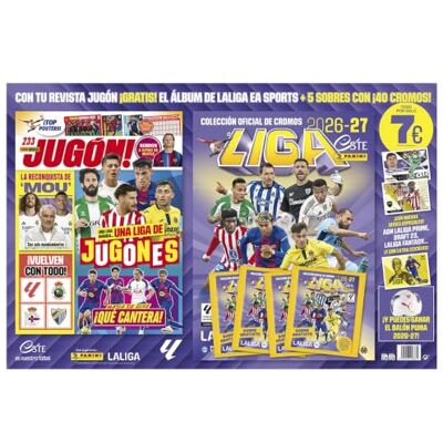 Panini LaLiga 2026-2027 Álbum com 5 envelopes (40 cromados) e jogo Coleção oficial de crómios, cartas colecionáveis para crianças presente Panini LaLiga 2026-2027 Álbum com 5 envelopes (40 cromados) e jogo Coleção oficial de crómios, cartas colecionáveis para crianças presente