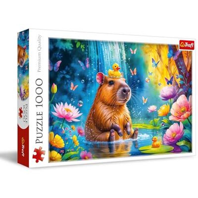 Trefl Capybara Puzzle de 1000 peças puzzle com uma apibara sobre um fundo de cascata, para adultos e crianças com mais de 14 anos Trefl Capybara Puzzle de 1000 peças puzzle com uma apibara sobre um fundo de cascata, para adultos e crianças com mais de 14 anos