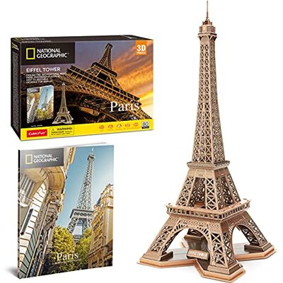CubicFun Puzzle 3D Torre Eiffel de Paris Grande Arquitetura Modelos para Construir Kits de Construção com Folheto da National Geographic, 80 Peças Maqueta de Gran Arquitectura para Construir, con Folleto de National Geographic, para Adultos y Niños CubicFun Puzzle 3D Torre Eiffel de Paris Grande Arquitetura Modelos para Construir Kits de Construção com Folheto da National Geographic, 80 Peças Maqueta de Gran Arquitectura para Construir, con Folleto de National Geographic, para Adultos y Niños