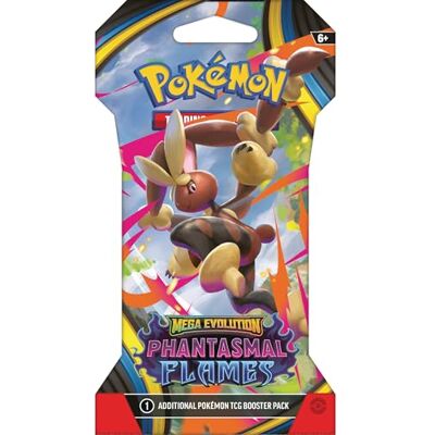 Pokémon TCG: Booster Pack de 10 cartas mega Evolution Flames fantasma mangas Pokémon TCG: Booster Pack de 10 cartas mega Evolution Flames fantasma mangas