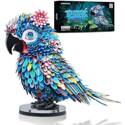 Piececool Quebra-cabeças de metal 3D para adultos, kits de construção de modelos de papagaio, quebra-cabeças de montagem de bricolage, os melhores presentes e decoração de secretária Piececool Quebra-cabeças de metal 3D para adultos, kits de construção de modelos de papagaio, quebra-cabeças de montagem de bricolage, os melhores presentes e decoração de secretária