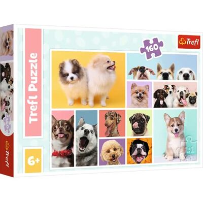 Trefl Amizade Canina Puzzles de 160 peças quebra-cabeças de cores com animais, colagem, cães, entretenimento criativo, diversão para crianças a partir de 6 anos Trefl Amizade Canina Puzzles de 160 peças quebra-cabeças de cores com animais, colagem, cães, entretenimento criativo, diversão para crianças a partir de 6 anos