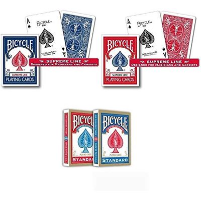 Bicycle 4 baralhos de cartas: 2 padrão 2 Supreme Line. Bicycle 4 baralhos de cartas: 2 padrão 2 Supreme Line.