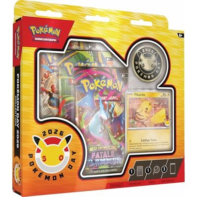 Pokémon Conjunto de cartas colecionáveis: Coleção Day 2026 (1 carta promocional holográfica, 1 moeda e 3 pacotes de reforços) Pokémon Conjunto de cartas colecionáveis: Coleção Day 2026 (1 carta promocional holográfica, 1 moeda e 3 pacotes de reforços)