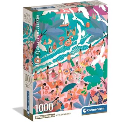 Clementoni Puzzle adulto 1000 peças Collection Sunday At The Beach puzzle adulto Compact Box, Clementoni Puzzle adulto 1000 peças Collection Sunday At The Beach puzzle adulto Compact Box,