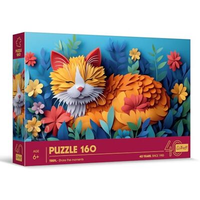 Trefl Puzzle com efeito 3D, gatinho 160 peças 40 aniversário de , puzzle de cores com animais, para crianças a partir de 6 anos Trefl Puzzle com efeito 3D, gatinho 160 peças 40 aniversário de , puzzle de cores com animais, para crianças a partir de 6 anos