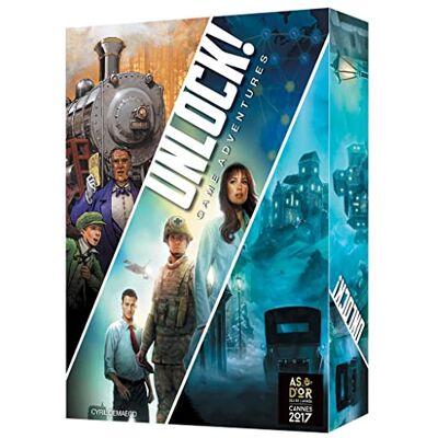 Asmodee Unlock! Game Adventures, jogo de tabuleiro de escape room Para adultos e famílias, a partir de 10 anos, de 1 a 6 jogadores, 60 minutos por jogo, espanhol Asmodee Unlock! Game Adventures, jogo de tabuleiro de escape room Para adultos e famílias, a partir de 10 anos, de 1 a 6 jogadores, 60 minutos por jogo, espanhol