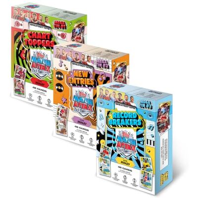 Topps Match Attax UCC 2026/27 Mega Tin Bundle Cada Mega Tin contém seis envelopes de cartas, além de quatro cartas exclusivas Greatest Hits de edição limitada. Topps Match Attax UCC 2026/27 Mega Tin Bundle Cada Mega Tin contém seis envelopes de cartas, além de quatro cartas exclusivas Greatest Hits de edição limitada.