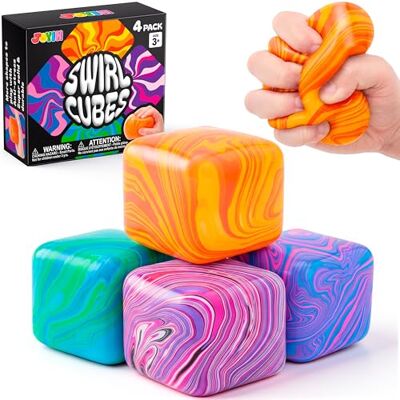 JOYIN Conjunto de 4 cubos de gelo anti-stress, brinquedos para crianças e adultos, brinquedos macios para aliviar o stress, presente de aniversário infantil, recompensa escolar JOYIN Conjunto de 4 cubos de gelo anti-stress, brinquedos para crianças e adultos, brinquedos macios para aliviar o stress, presente de aniversário infantil, recompensa escolar