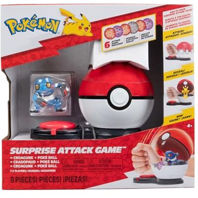 Pokémon Jogo Game Surprise Attack Single-Pack Croagunk com Poké Ball Discos Poison & Fighting W5 Pokémon Jogo Game Surprise Attack Single-Pack Croagunk com Poké Ball Discos Poison & Fighting W5