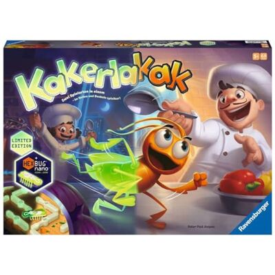 Ravensburger Kakerlakak Glow in The Dark Aktionsspiel mit eletrónico Kakerlake für Groß und Klein, família piel für 2-4 Spieler, geeignet AB 5 Jahren Ravensburger Kakerlakak Glow in The Dark Aktionsspiel mit eletrónico Kakerlake für Groß und Klein, família piel für 2-4 Spieler, geeignet AB 5 Jahren