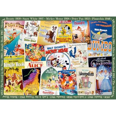 Ravensburger Puzzle Disney Filmes Vintage, Quebra-cabeça para Adultos, Presente para Crianças de 14+ Anos, Jogo Educativo e Estimulante, 1000 Peças, 70x50 cm Ravensburger Puzzle Disney Filmes Vintage, Quebra-cabeça para Adultos, Presente para Crianças de 14+ Anos, Jogo Educativo e Estimulante, 1000 Peças, 70x50 cm
