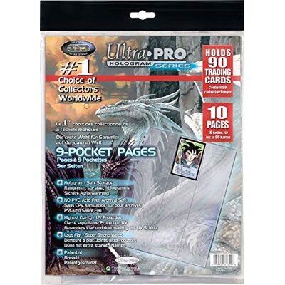 Asmodee ULTRA PRO 9-Card Pages '11 Hole' Pack de 10 Pages: Trading Card, ML Asmodee ULTRA PRO 9-Card Pages '11 Hole' Pack de 10 Pages: Trading Card, ML