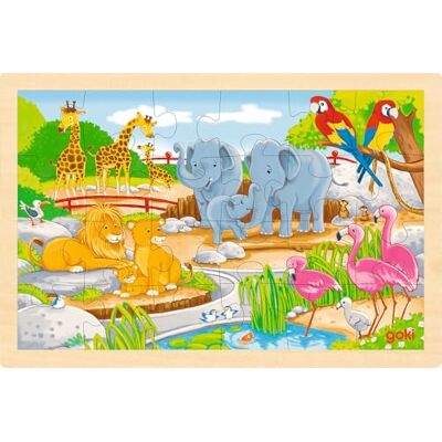 Goki – Puzzle de madeira de 24 peças impresso em ambos os lados para se divertir com o quebra-cabeças duplo, 30 x 20 cm Goki – Puzzle de madeira de 24 peças impresso em ambos os lados para se divertir com o quebra-cabeças duplo, 30 x 20 cm