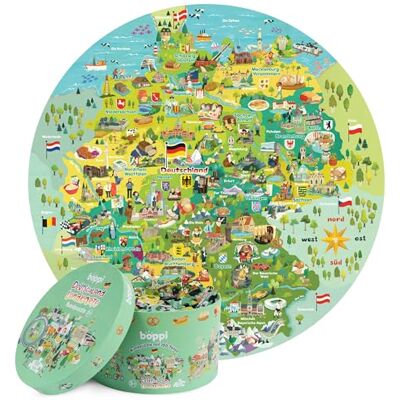 boppi Quebra-cabeças de 150 peças para crianças dos 5 aos 8 anos, feitos com cartão 100 % reciclado, mapa da Alemanha boppi Quebra-cabeças de 150 peças para crianças dos 5 aos 8 anos, feitos com cartão 100 % reciclado, mapa da Alemanha