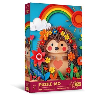 Trefl Puzzle com efeito 3D, ouriço, 160 peças, 40.º aniversário de , puzzle colorido com animais, para crianças a partir dos 6 anos Trefl Puzzle com efeito 3D, ouriço, 160 peças, 40.º aniversário de , puzzle colorido com animais, para crianças a partir dos 6 anos