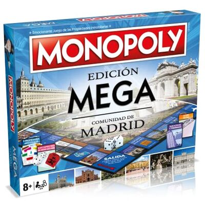 Winning Moves MONOPOLY MEGA Jogos de mesa edição Madrit: 2-6 jogadores, jogos infantis e para adultos, presente perfeito, ideal para noites de jogos, desde 8 anos Winning Moves MONOPOLY MEGA Jogos de mesa edição Madrit: 2-6 jogadores, jogos infantis e para adultos, presente perfeito, ideal para noites de jogos, desde 8 anos