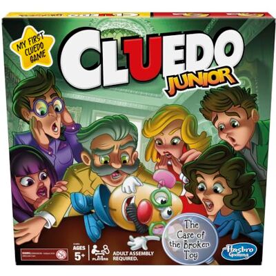 Hasbro , Cluedo Junior, Jogos de detetives, versão em inglês, placa de cores vivas, habilidade e estratégia, presentes para meninos e meninas de 5 anos ou mais, conjunto para festas Hasbro , Cluedo Junior, Jogos de detetives, versão em inglês, placa de cores vivas, habilidade e estratégia, presentes para meninos e meninas de 5 anos ou mais, conjunto para festas