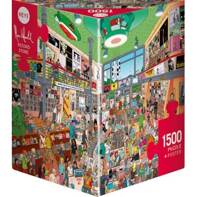 Heye Record Store: 1500 peças Loja de discos com clássicos de vinil, fãs de música e cenas repletas de detalhes, 80 x 60 cm Heye Record Store: 1500 peças Loja de discos com clássicos de vinil, fãs de música e cenas repletas de detalhes, 80 x 60 cm