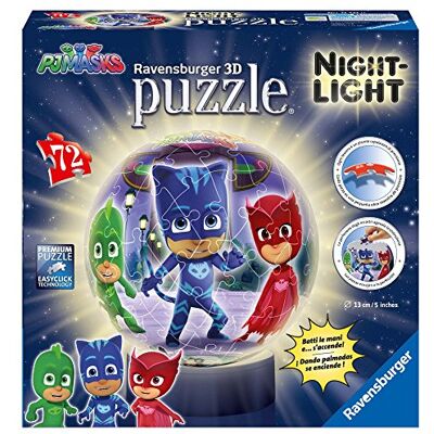 Ravensburger Puzzle Ball 3D lâmpada, PJ Masks (), modelos / cores sortidas, 1 unidade Ravensburger Puzzle Ball 3D lâmpada, PJ Masks (), modelos / cores sortidas, 1 unidade