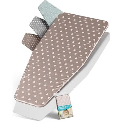 ARCOL Capa elástica com moletom de reposição Compatível com Tábua de Passar Foppapedretti, Fabricada na Itália, Capa para Tábua de Passar 100% algodão (Bege Corações Brancos) ARCOL Capa elástica com moletom de reposição Compatível com Tábua de Passar Foppapedretti, Fabricada na Itália, Capa para Tábua de Passar 100% algodão (Bege Corações Brancos)