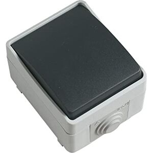 Amig Interruptor simples de sobrepor Mod. impermeável IP54 de voltagem máxima 230 V botão anti-humidade adequado para exteriores e interiores, ideal para terraços, jardins, garagens ou armazenamento de armazenamento Amig Interruptor simples de sobrepor Mod. impermeável IP54 de voltagem máxima 230 V botão anti-humidade adequado para exteriores e interiores, ideal para terraços, jardins, garagens ou armazenamento de armazenamento