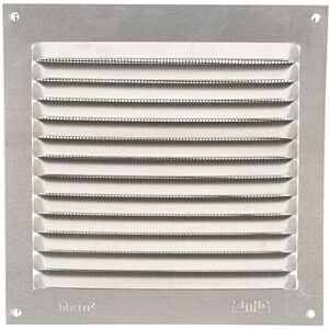 Amig Grelha quadrada de alumínio com rede mosquiteira Grelhas de ventilação para saída de ar ideal para teto de cozinha e casa de banho medidas 150 x 150 mm prateado Amig Grelha quadrada de alumínio com rede mosquiteira Grelhas de ventilação para saída de ar ideal para teto de cozinha e casa de banho medidas 150 x 150 mm prateado