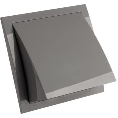 EUROPLAST Ø 125 mm grelha de ventilação com proteção contra chuva e vento e válvula de retenção plástico ABS cinzento EUROPLAST Ø 125 mm grelha de ventilação com proteção contra chuva e vento e válvula de retenção plástico ABS cinzento