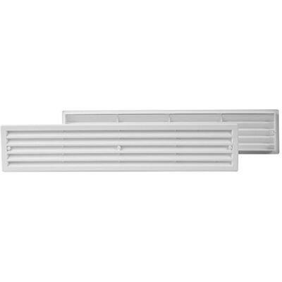 EUROPLAST 457 x 92 mm Grelha de ventilação branca para porta grelha de ar de plástico EUROPLAST 457 x 92 mm Grelha de ventilação branca para porta grelha de ar de plástico