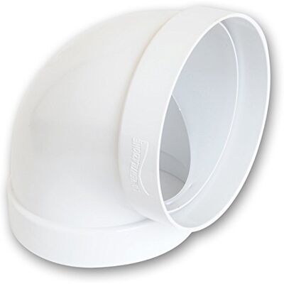 La Ventilazione Curva de 90 ° Circular D/125 para ventilação canalizada para tubo redondo, casquilho feminino de PVC cor branca La Ventilazione Curva de 90 ° Circular D/125 para ventilação canalizada para tubo redondo, casquilho feminino de PVC cor branca