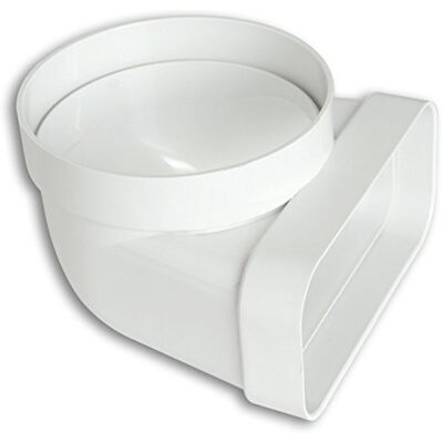 La Ventilazione Ventilação curva vertical de ABS para ventilação canalizada, 125 mm 150 x 70 mm La Ventilazione Ventilação curva vertical de ABS para ventilação canalizada, 125 mm 150 x 70 mm