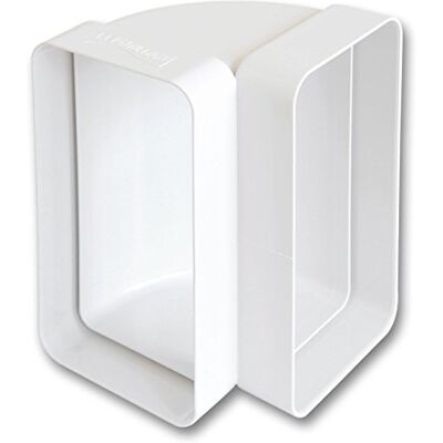 La Ventilazione Ventilação curva vertical de ABS para tubo retangular, 120 x 60 mm La Ventilazione Ventilação curva vertical de ABS para tubo retangular, 120 x 60 mm
