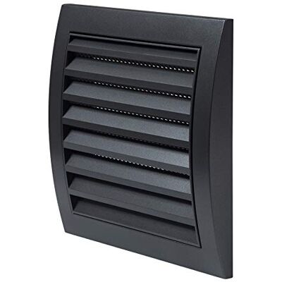 EUROPLAST 150 x 150 mm grelha para ventilação grelha de ventilação com proteção contra insetos plástico ABS antracite EUROPLAST 150 x 150 mm grelha para ventilação grelha de ventilação com proteção contra insetos plástico ABS antracite
