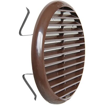 La Ventilazione Ventilação tur125 m grelha de ventilação de plástico com molas, castanho, diâmetro 155 mm La Ventilazione Ventilação tur125 m grelha de ventilação de plástico com molas, castanho, diâmetro 155 mm
