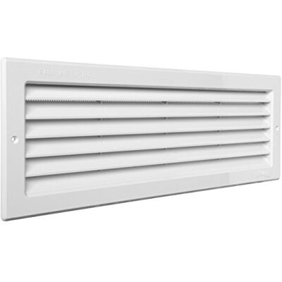 La Ventilazione -Y Grelha de plástico retangular para embutir, cor branca, 370 x 130 mm, passagem de ar 85 cm² La Ventilazione -Y Grelha de plástico retangular para embutir, cor branca, 370 x 130 mm, passagem de ar 85 cm²