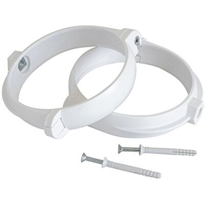 La Ventilazione 2 abraçadeiras para tubo de ventilação canalizado, com parafusos e buchas para tubo de ventilação canalizada, diâmetro 100 mm La Ventilazione 2 abraçadeiras para tubo de ventilação canalizado, com parafusos e buchas para tubo de ventilação canalizada, diâmetro 100 mm