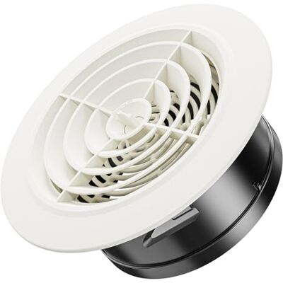 Hon&Guan ø 150mm ABS Grelha de Ventilação Redonda, Difusor de Ventilação para Casa de Banho no Teto, Difusor de Teto Ajustável para Ar Condicionado, Tubulações, Garagem, Parede, Porão, Chaminé Hon&Guan ø 150mm ABS Grelha de Ventilação Redonda, Difusor de Ventilação para Casa de Banho no Teto, Difusor de Teto Ajustável para Ar Condicionado, Tubulações, Garagem, Parede, Porão, Chaminé